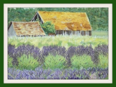 Painting titled "Lavender fields" by Jose', Original Artwork