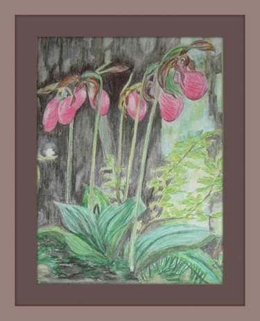 Painting titled "Forest Flowers" by Jose', Original Artwork, Oil