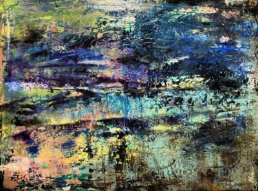Painting titled "Cenote" by Hkine, Original Artwork, Acrylic
