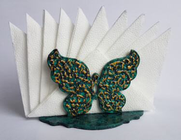 Diseño titulada "Butterfly malachite" por Hlib Biriukov, Obra de arte original, Arte de mesa