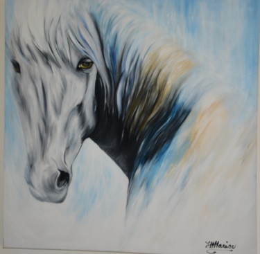 Peinture intitulée "tete de cheval" par Hln Marou, Œuvre d'art originale, Acrylique