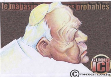 Peinture intitulée "POPE. JEAN PAUL DEU…" par Henri Louette Homepage, Œuvre d'art originale