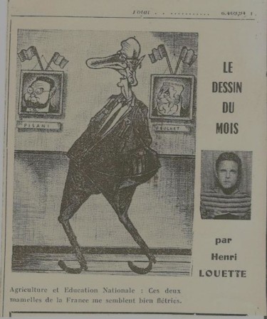 Peinture intitulée "De Gaule caricature…" par Henri Louette Homepage, Œuvre d'art originale