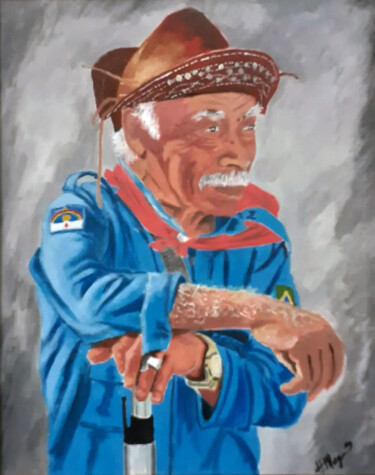 Painting titled "Bacamarteiro" by Magno, Original Artwork, Acrylic