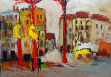 Painting titled "Paris" by Hervé Marchelidon, Original Artwork, Acrylic Mounted on Wood Panel