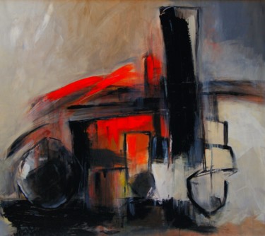 Peinture intitulée "composition rouge e…" par Hervé Marchelidon, Œuvre d'art originale, Acrylique
