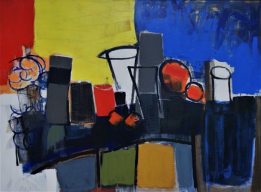 Peinture intitulée "Hommage à Mondrian" par Hervé Marchelidon, Œuvre d'art originale, Acrylique