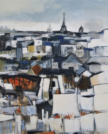 Pintura titulada "Paris 2" por Hervé Marchelidon, Obra de arte original, Acrílico Montado en Bastidor de camilla de madera