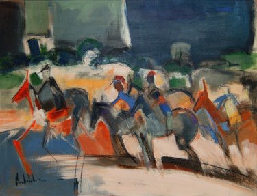 Peinture intitulée "Cavaliers" par Hervé Marchelidon, Œuvre d'art originale, Acrylique