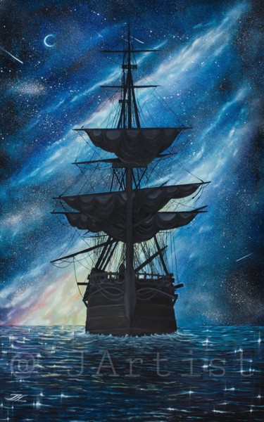 Journey to the unknown Peinture intitulée "Journey to the unkn…" par J Artist, Œuvre d'art originale, Huile