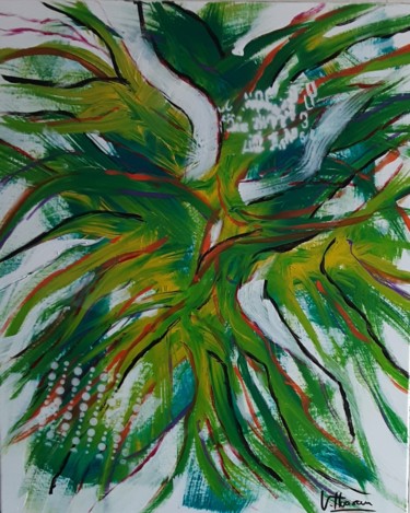 Peinture intitulée "Green-peace" par Véronique Hoareau, Œuvre d'art originale, Acrylique