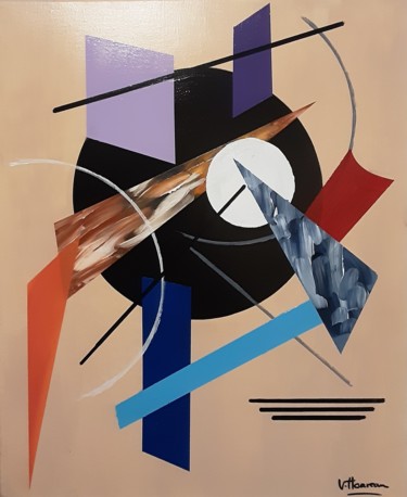 Peinture intitulée "Géométrie" par Véronique Hoareau, Œuvre d'art originale, Acrylique
