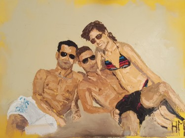 Malerei mit dem Titel "Trio, 2018" von Hm., Original-Kunstwerk, Öl