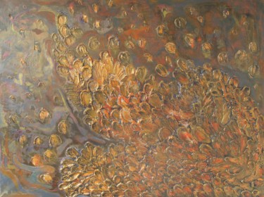 Painting titled "Autumn Leaves" by Mónika Hóbor, Original Artwork, Acrylic