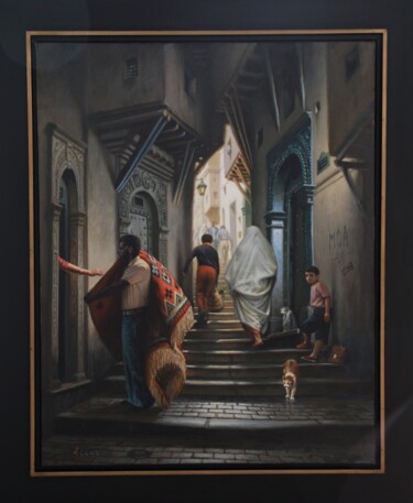 Painting titled "La Main de Fatma" by Hocine Ziani, Original Artwork, Oil