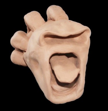 Sculpture intitulée "La main qui crie" par Hoedic, Œuvre d'art originale