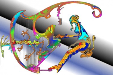 Dessin intitulée "organiste" par Hoedic, Œuvre d'art originale