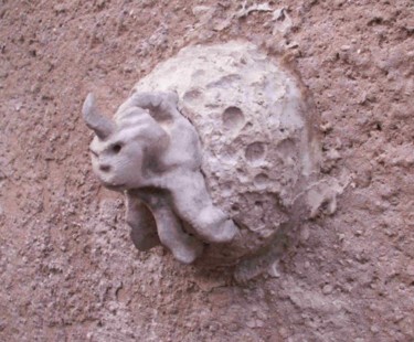 Sculpture intitulée "gardien de lune" par Hoedic, Œuvre d'art originale