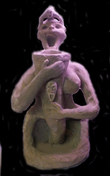 Sculpture titled "fontaine 2 - face" by Hoedic, Original Artwork