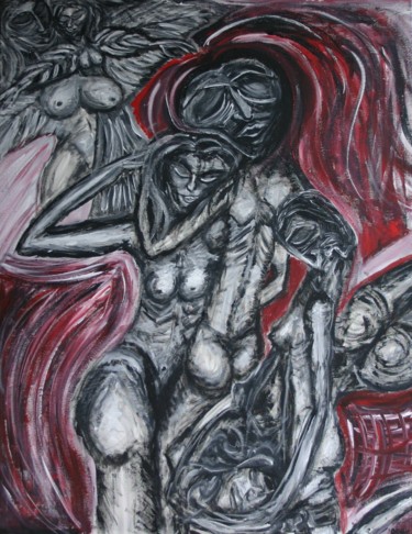 Malerei mit dem Titel "symbiose" von Heidi Hofmann, Original-Kunstwerk, Acryl
