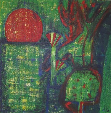 Painting titled "gardenofdreams" by Heidi Hofmann, Original Artwork, Acrylic