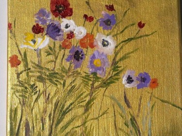 Peinture intitulée "fleurs des champs" par Catherine Hohenberg, Œuvre d'art originale