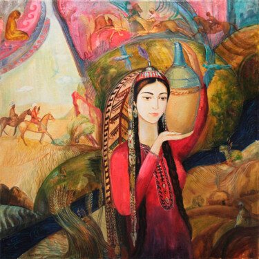 Painting titled "Dream 2014" by Hojamuhammet Churiyev, Original Artwork, Oil
