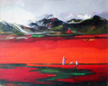 Pittura intitolato "Dream 2021" da Hojamuhammet Churiyev, Opera d'arte originale, Olio