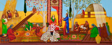 Pintura intitulada "Brides girls handic…" por Hojamuhammet Churiyev, Obras de arte originais, Óleo