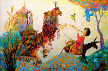 Painting titled "Kejebe" by Hojamuhammet Churiyev, Original Artwork, Oil