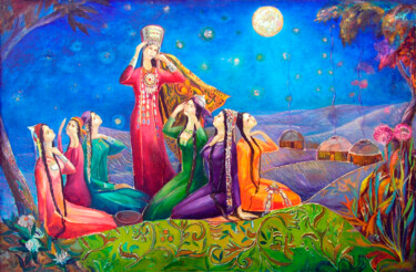 Pintura intitulada "Lale" por Hojamuhammet Churiyev, Obras de arte originais, Óleo