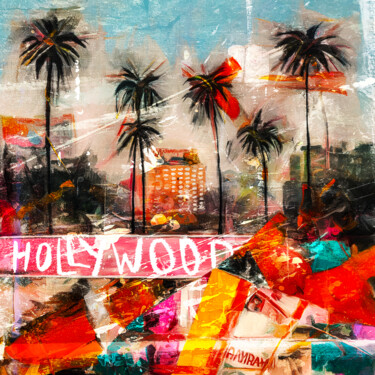 Painting titled "Hollywood" by Holger Mühlbauer-Gardemin, Original Artwork, Acrylic Mounted on Wood Stretcher frame