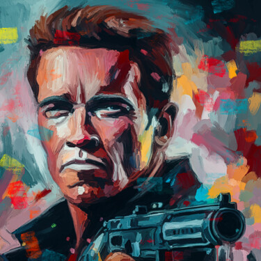 Painting titled "Terminator" by Holger Mühlbauer-Gardemin, Original Artwork, Acrylic Mounted on Wood Stretcher frame