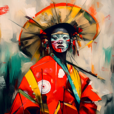 Malerei mit dem Titel "Chinagirl" von Holger Mühlbauer-Gardemin, Original-Kunstwerk, Acryl Auf Keilrahmen aus Holz montiert