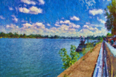 Photography titled "the river and the p…" by Holger Niess, Original Artwork, Digital Painting