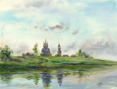 Картина под названием "На Онеге-реке" - Татьяна Холина-Джемардьян, Подлинное произведение искусства, Другой
