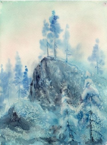 Картина под названием "Зимняя Финляндия" - Татьяна Холина-Джемардьян, Подлинное произведение искусства, Другой