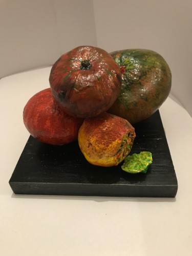 Sculpture intitulée "Fruits de saison" par Delphine09, Œuvre d'art originale, Plâtre