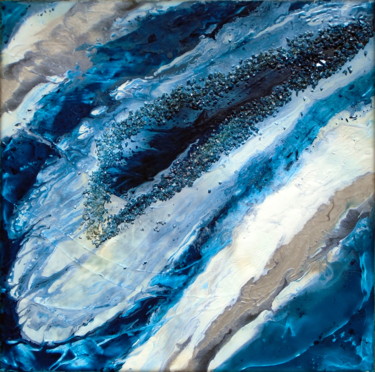 Painting titled "large textured flui…" by Holly Anderson, Original Artwork, Acrylic