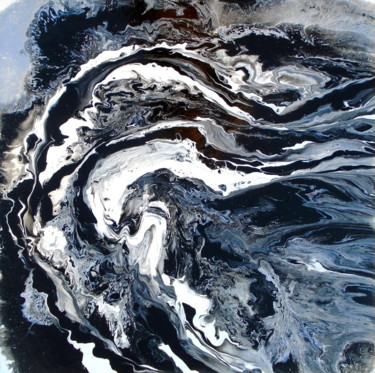Painting titled "Large black and whi…" by Holly Anderson, Original Artwork, Acrylic