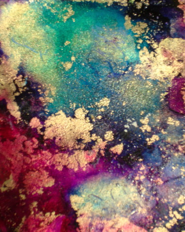 Painting titled "Fluid Jewel Toned P…" by Holly Anderson, Original Artwork, Ink