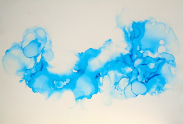 Painting titled "Large fluid abstrac…" by Holly Anderson, Original Artwork, Ink