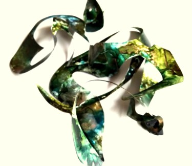Sculpture titled "unique 3D twisting…" by Holly Anderson, Original Artwork, Ink