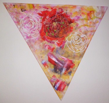 Malerei mit dem Titel "Rosen Dreieck" von Simone Homberg, Original-Kunstwerk, Acryl