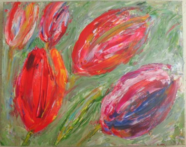 Painting titled "Tulpen" by Simone Homberg, Original Artwork, Acrylic