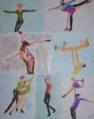 Malerei mit dem Titel "figure skater" von Simone Homberg, Original-Kunstwerk, Acryl