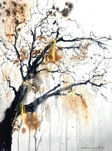 Tree Painting titled "Tree" by Eugenia Gorbacheva, Original Art, Watercolor