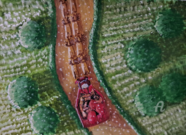 Pintura titulada "Santa's coming I" por Homely Art, Obra de arte original, Pigmentos