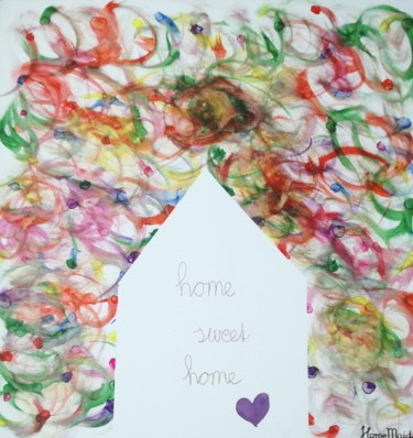 Peinture intitulée "canvas-home-sweet-h…" par Homemaids, Œuvre d'art originale