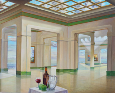 Pintura titulada "nueva acropolis." por Homero Aguilar, Obra de arte original, Oleo
